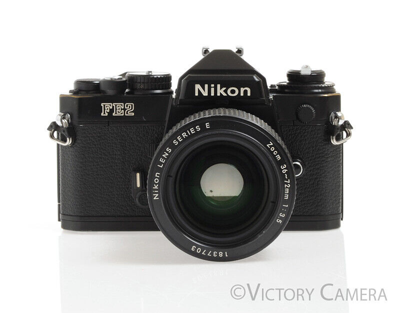 Nikon FE-2 FE2 Black Camera w/ 36-72mm AI-S Zoom Lens -New Seals- - Victory Camera