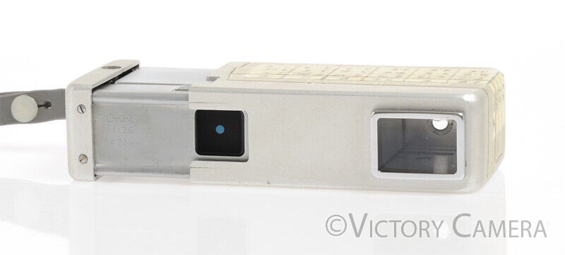 Minolta 16 Chrome Subminiature Spy Camera w/ 22mm f2.8 Rokkor Lens -Clean-