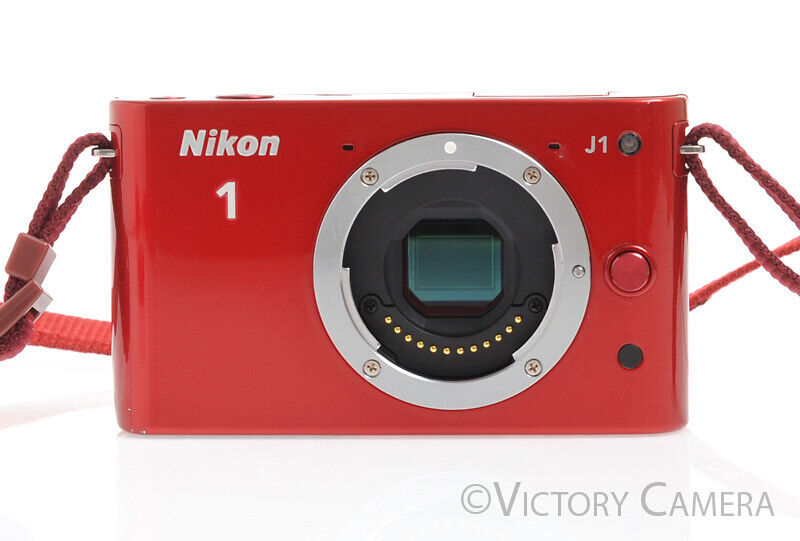 Nikon 1 J1 Red Mirrorless 10.1MP Digital Camera Body -As-Is, Parts or Repair- - Victory Camera