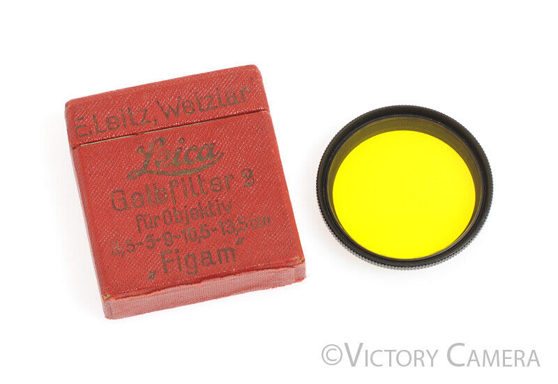 Leica Ernst Leitz Yellow 2 36mm Filter Black Body -Clean in Box- - Victory Camera