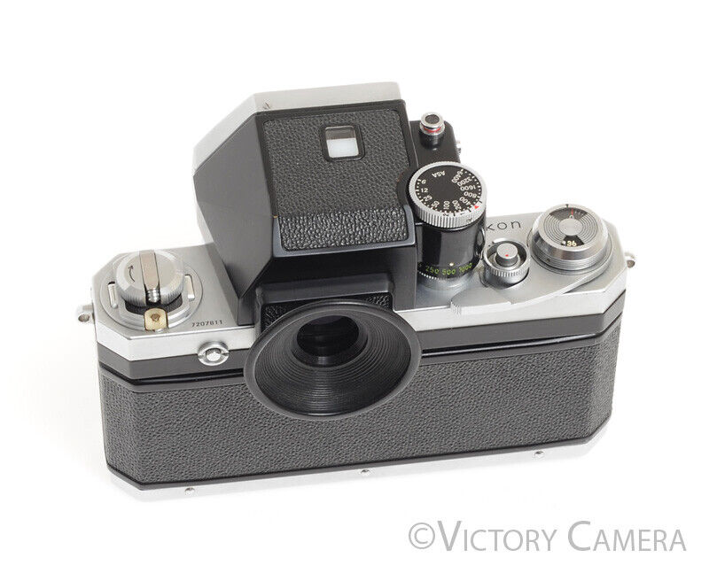 Nikon F Chrome 35mm Camera Body w/ Photomic Prism -Clean, Meter Slightly Off-