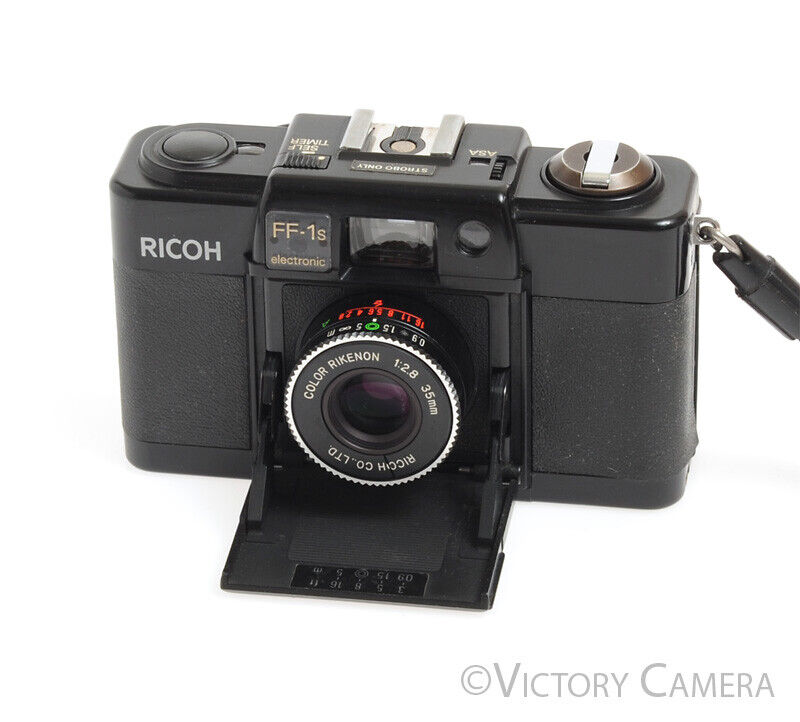 Ricoh FF-1s Black Compact 35mm Camera w/ 35mm f2.8 Lens -As is, Parts/Repair-