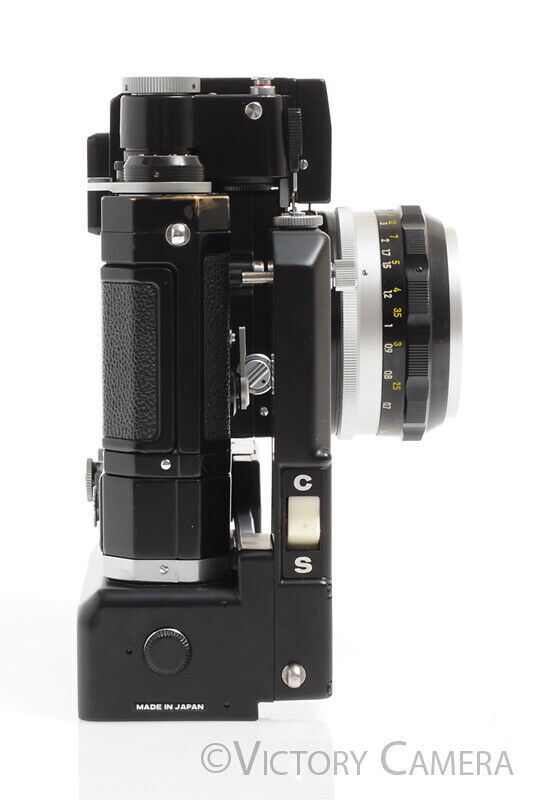 Nikon F Rare Black Photomic FTN w/ F-36 Motordrive & 50mm f1.4 Lens -V