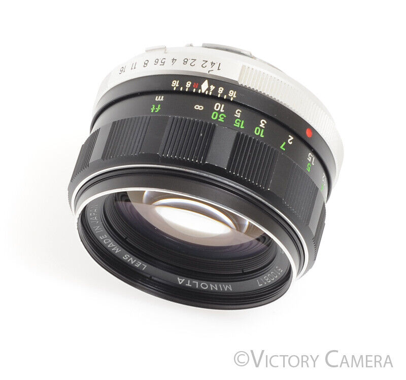 Minolta Rokkor-PF MC 58mm F1.4 Prime Lens -Stiff Focus- - Victory Camera