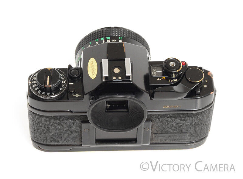 Canon A-1 A1 Black 35mm Film SLR Camera w/ 50mm F1.8 Lens -New Seals, No Squeak-