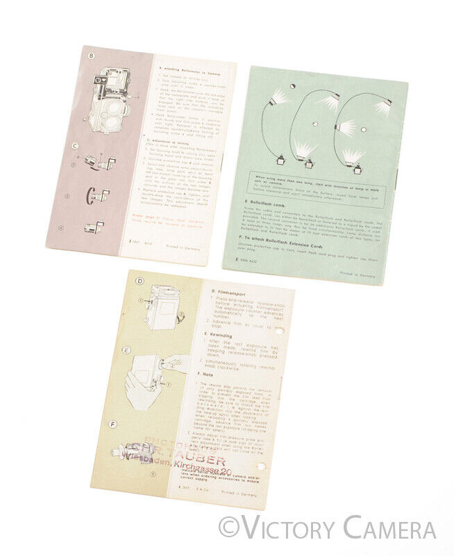 3x Rollei Rolleiflex Vintage Manual / Catalogs on The Practical Accessories [EXC] - Victory Camera
