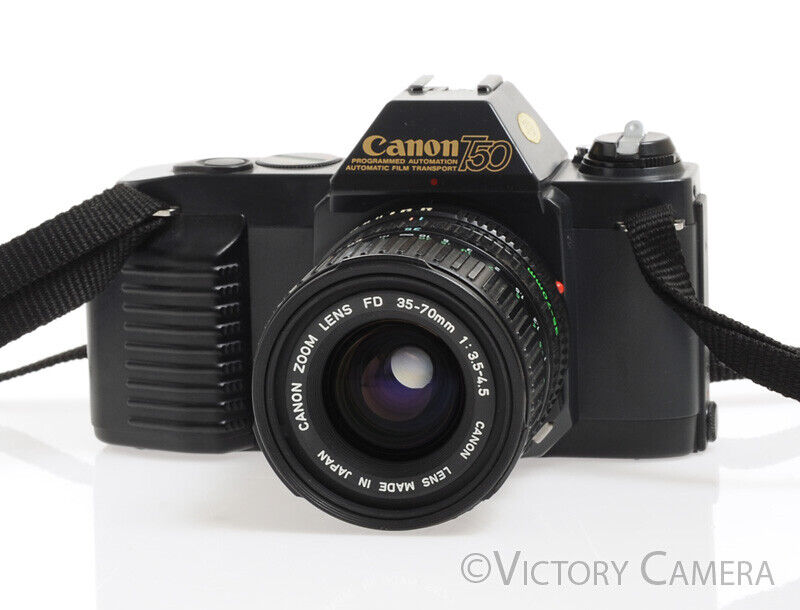 Canon T50 35mm Film SLR Camera w/ 35-70mm F3.5-4.5 Zoom Lens