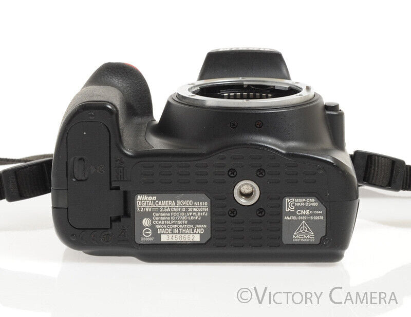 Nikon D3400 24.2MP Digital SLR Camera Body w/ Charger - Victory Camera
