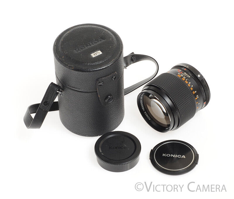 Konica Hexanon Rare 85mm f1.8 AR Manual Focus Portrait Lens -Clean w/ Shade-