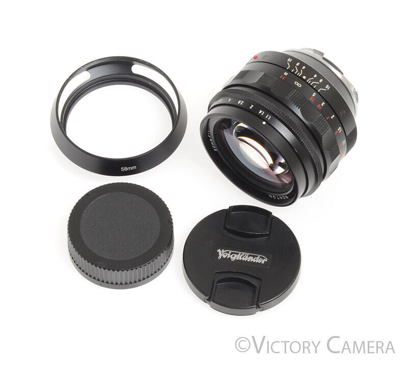 Voigtlander Nokton 50mm F1.1 Leica M Mount Prime Lens -Clean W/ Shade- - Victory Camera
