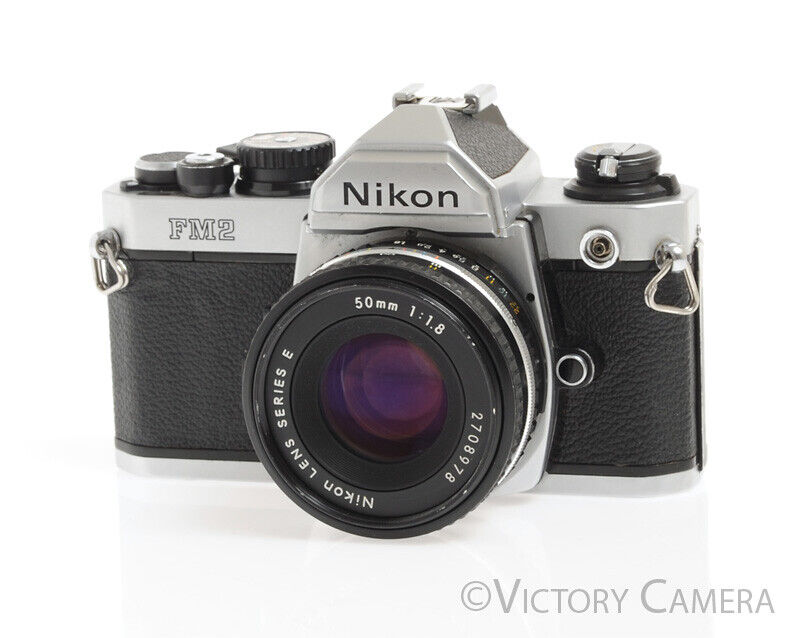 Nikon FM2 35mm Film SLR w/ Nikon Series E 50mm f1.8 Lens -New Seals-
