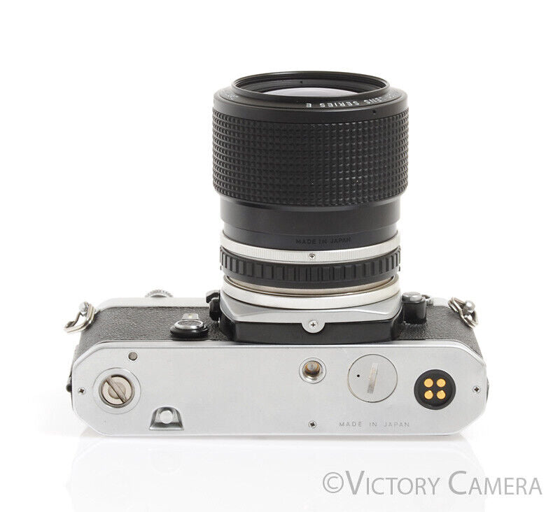 Nikon FM Early Version Chrome 35mm SLR Camera w/ 36-72mm F3.5 Lens -New Seals-