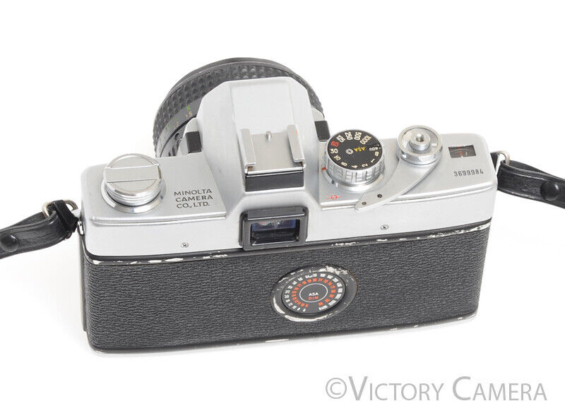 Minolta SRT101 SRT 101 Chrome 35mm Camera with 50mm F1.7 Lens -Clean, New Seals- - Victory Camera