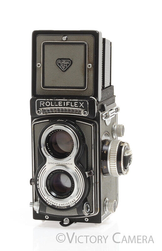 Rollei Rolleiflex T Grey TLR Medium Format Film Camera w/ Zeiss 75mm F3.5 Lens - Victory Camera