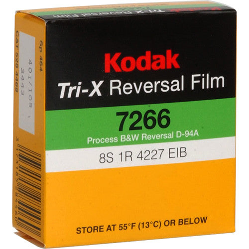 Kodak Tri-X Black-and-White Reversal Film #7266 (Super 8mm, 50' Roll) - Victory Camera