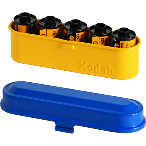 Kodak Steel 35mm Film Case Yellow/Blue - Holds 5 Rolls of Film