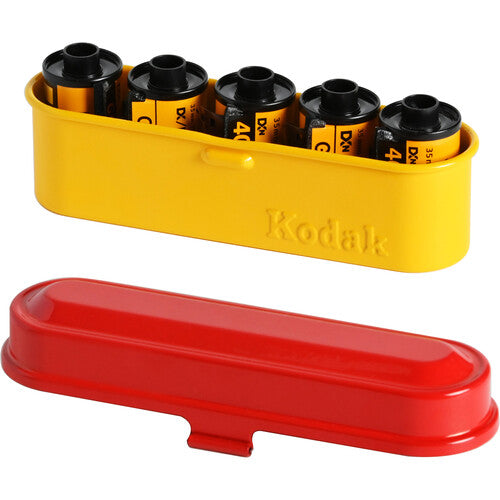Kodak Steel 35mm Film Case Yellow/Red - Holds 5 Rolls of Film - Victory Camera