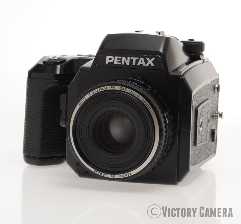 Pentax 645N Film Camera W/ FA 75mm F2.8 Lens 120 Back [EXC]