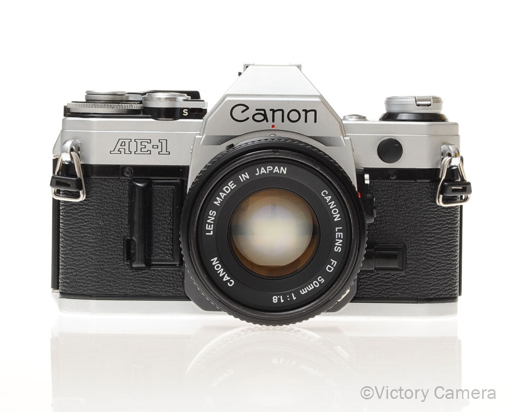 Canon AE-1 35mm Chrome Camera w/ 50mm f1.8 Prime Lens [EXC] image 1