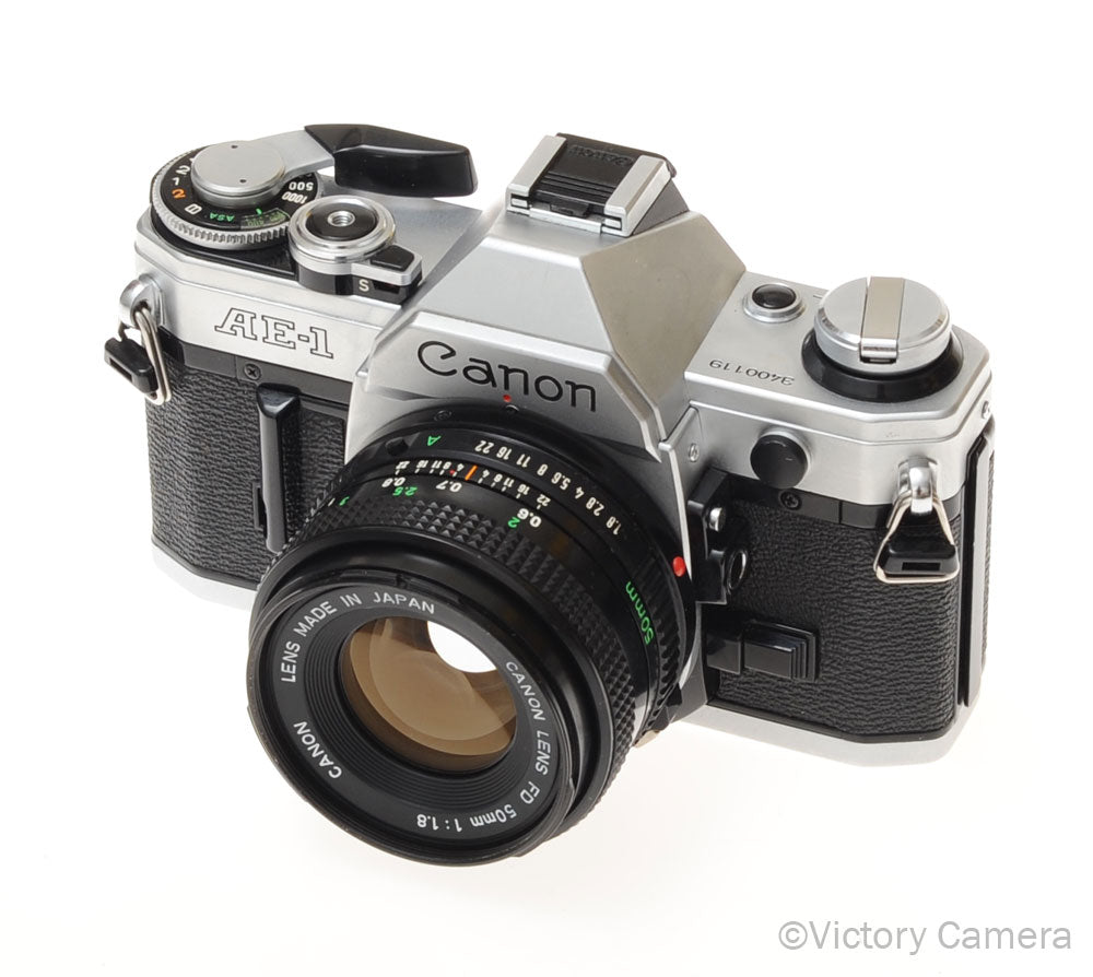 Canon AE-1 35mm Chrome Camera w/ 50mm f1.8 Prime Lens [EXC] image 2