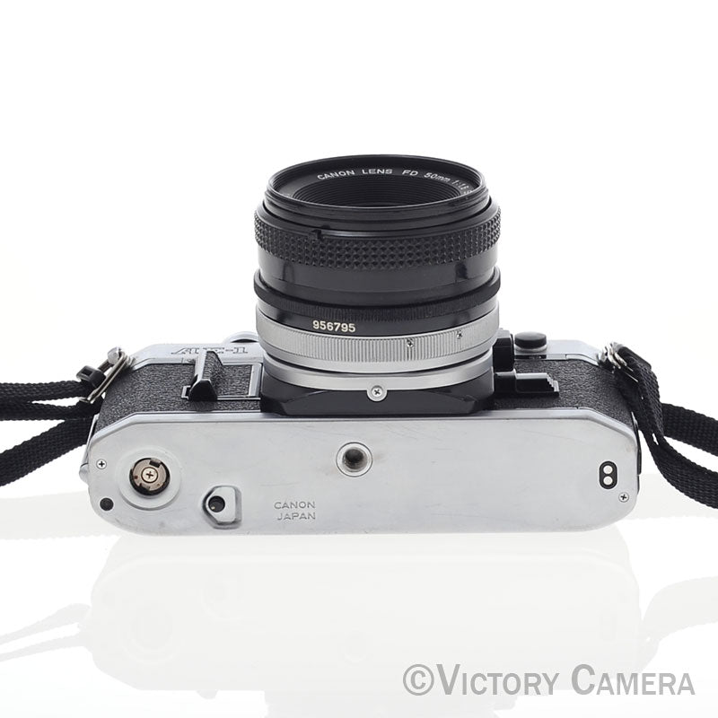 Canon AE-1 35mm Chrome Film Camera with 50mm f1.8 Lens -New Seals- [EXC]