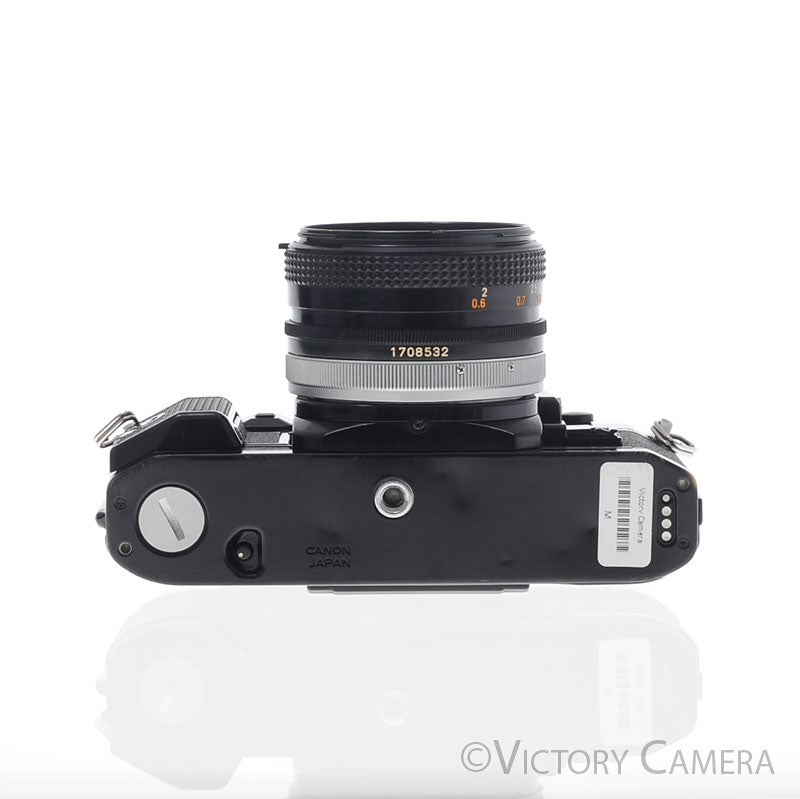 Canon A-1 A1 Black 35mm Film SLR Camera w/ 50mm f1.8 Lens -CLA'd- [EXC] - Victory Camera