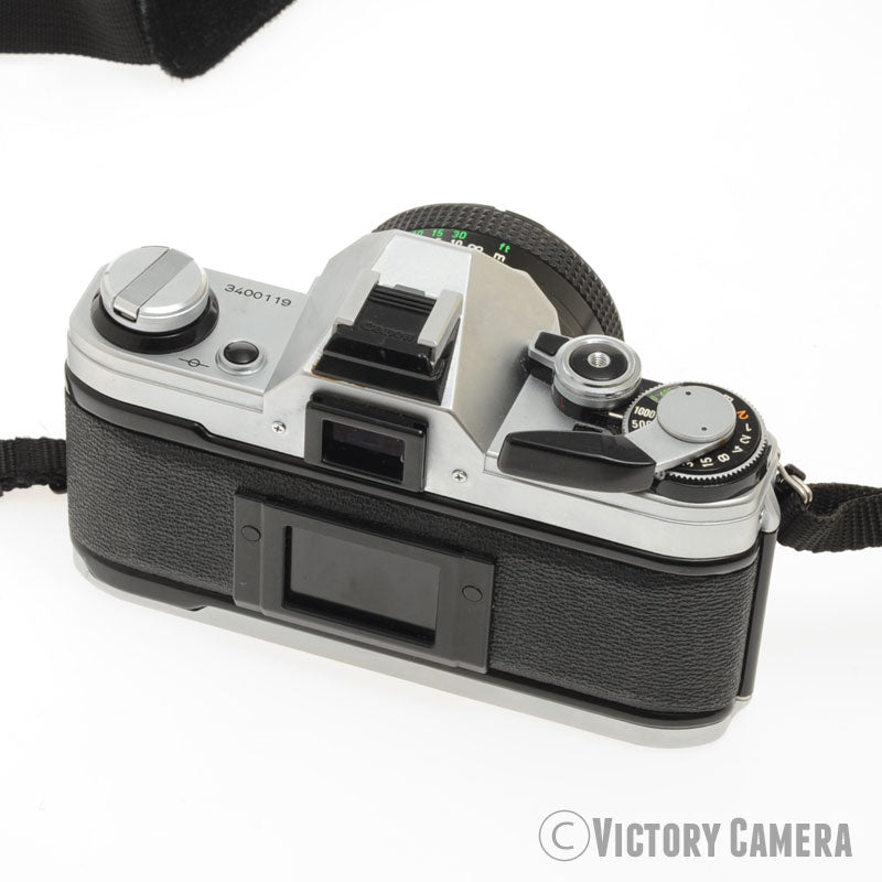 Canon AE-1 35mm Chrome Camera w/ 50mm f1.8 Prime Lens [EXC] - Victory Camera