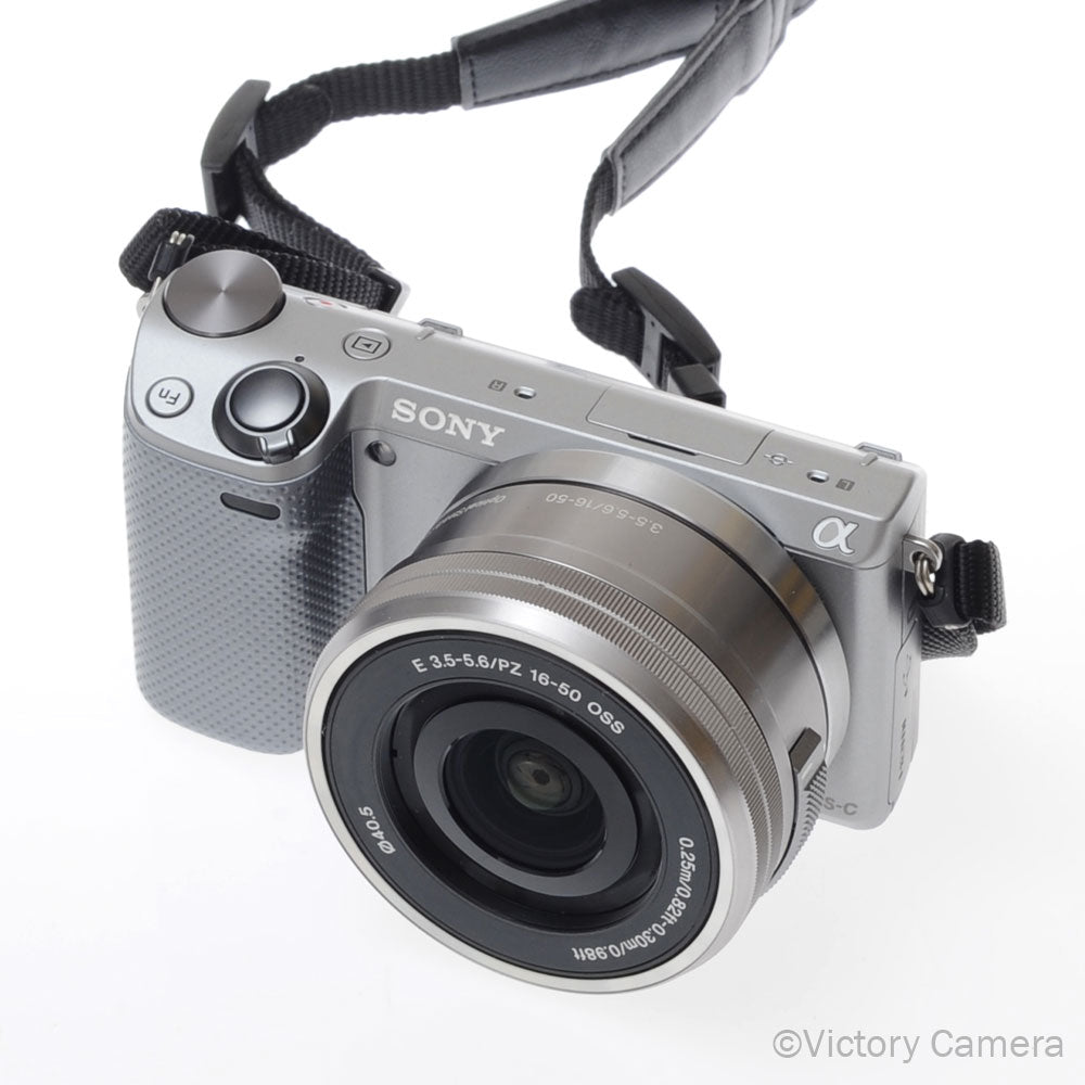 Sony NEX-5T Chrome 16.1MP Digital Mirrorless Camera w/ 16-50mm Lens [EXC+] - Victory Camera
