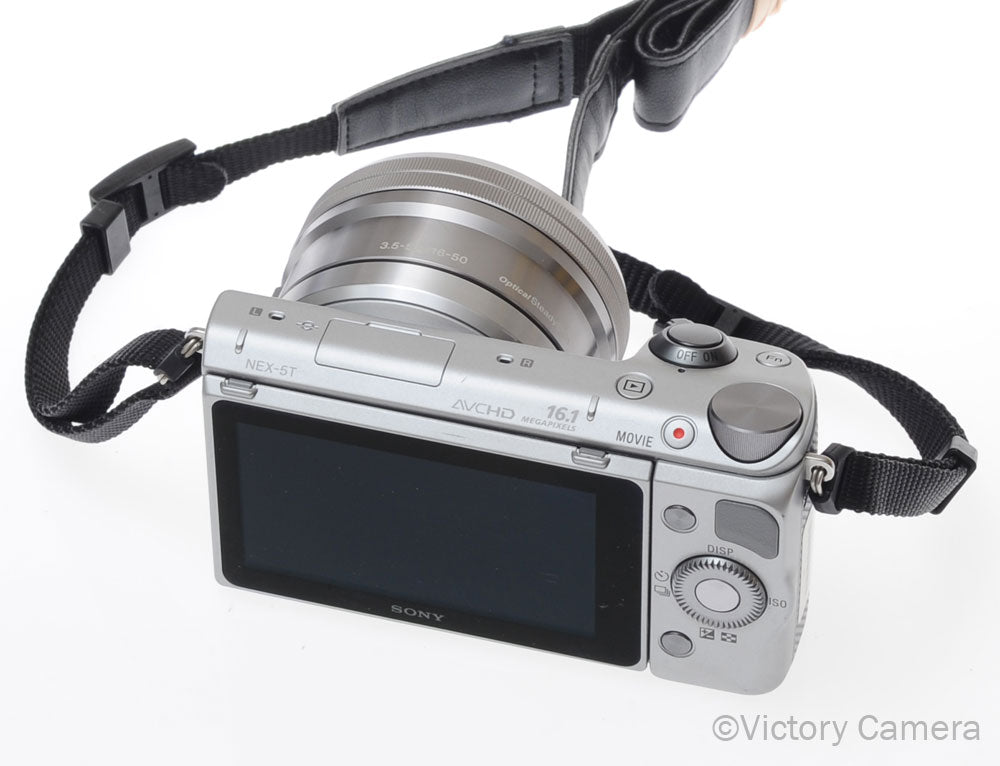 Sony NEX-5T Chrome 16.1MP Digital Mirrorless Camera w/ 16-50mm Lens [EXC+] - Victory Camera