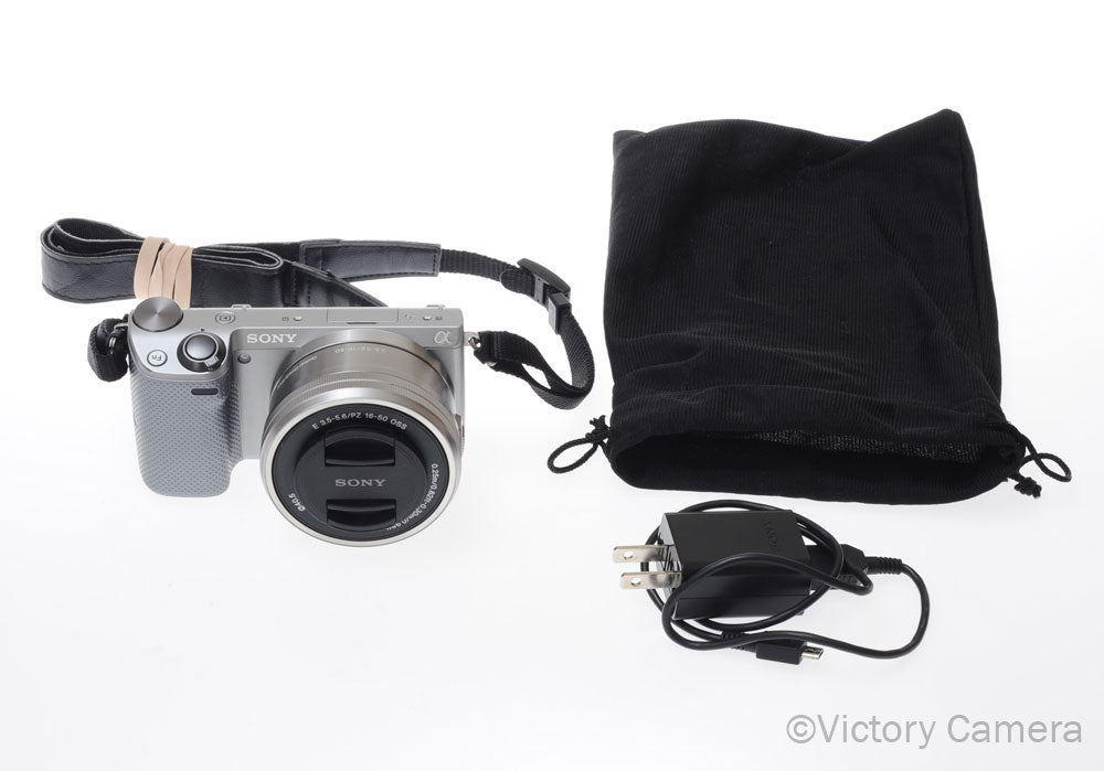 Sony NEX-5T Chrome 16.1MP Digital Mirrorless Camera w/ 16-50mm Lens [EXC+] - Victory Camera