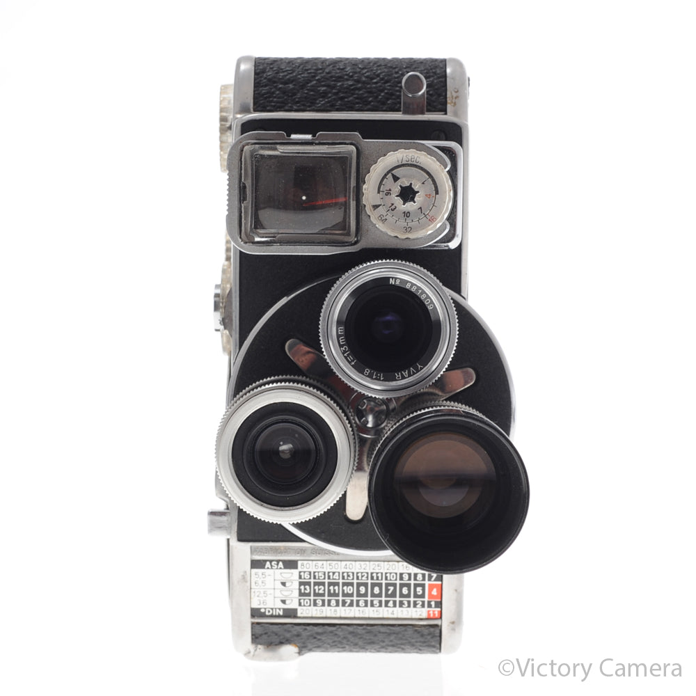 Bolex Paillard D8L 8mm Motion Picture Film Camera 5.5mm, 13mm, 36 [EXC-] - Victory Camera