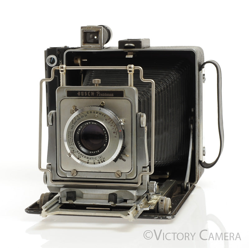 Busch Pressman Model D 4x5 Camera w/ Kodak Ektar 127mm f4.7 Lens [GOOD] - Victory Camera