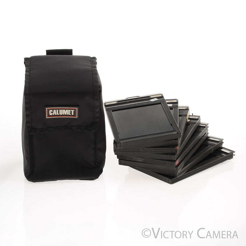 Calumet  4x5 Film Holder Pouch / Case w/ 8 Film Holders [EXC] - Victory Camera