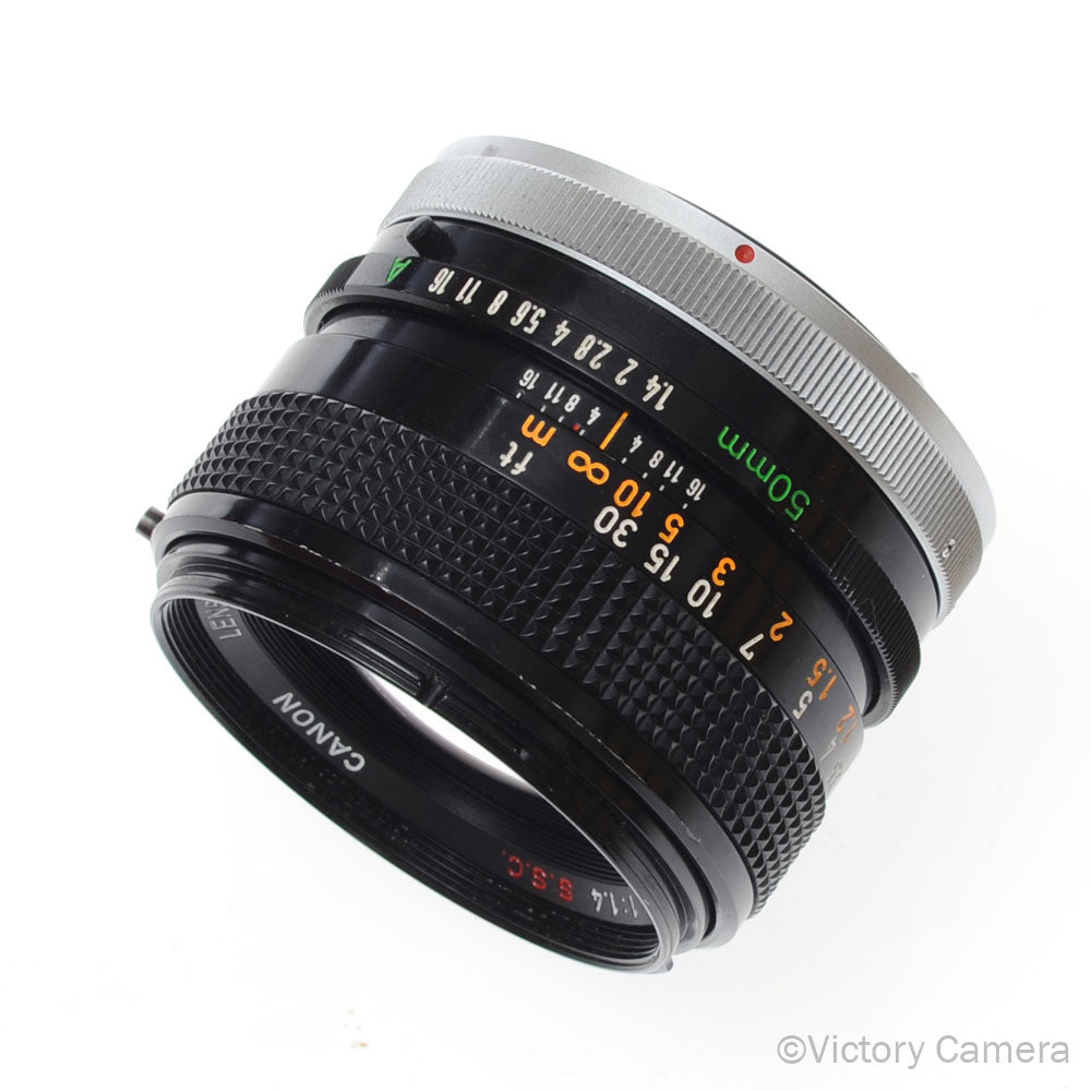 Canon FD 50mm f1.4 S.S.C Fast Prime Lens [EXC-] - Victory Camera