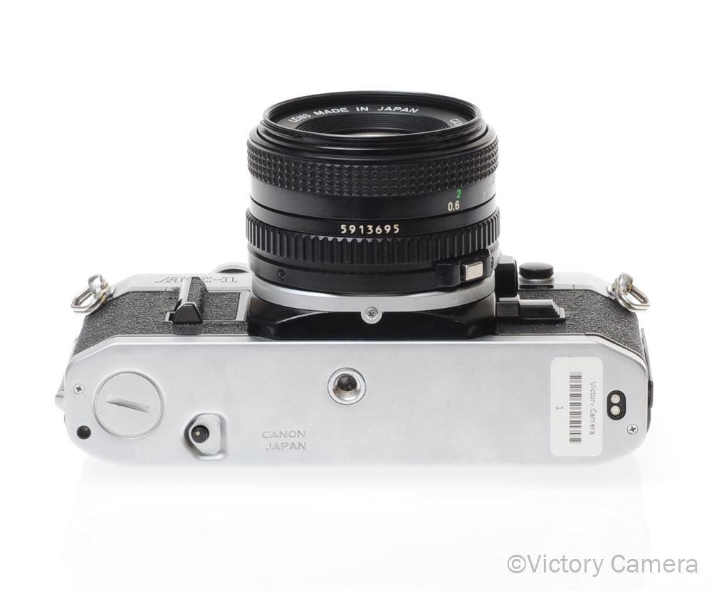 Canon AE-1 35mm Chrome Camera w/ 50mm f1.8 Prime Lens -CLA'd- [EXC+] - Victory Camera