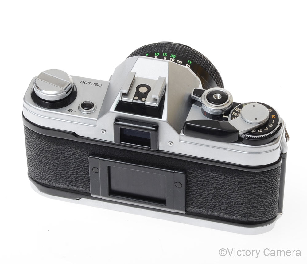 Canon AE-1 35mm Chrome Camera w/ 50mm f1.8 Prime Lens -CLA'd- [EXC+] - Victory Camera