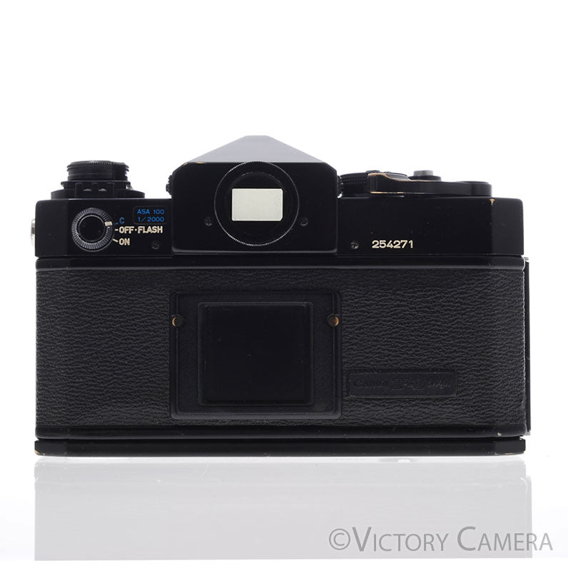 Canon F1 F-1 Black 35mm Camera Body w/ 50mm f1.8 Lens  [EXC-] - Victory Camera