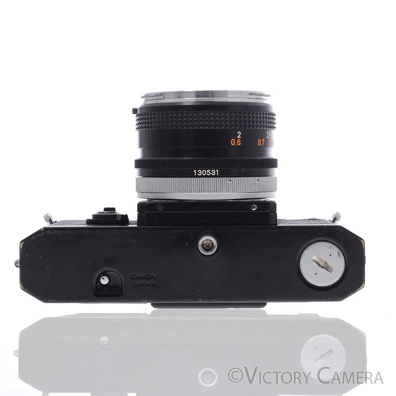 Canon F1 F-1 Black 35mm Camera Body w/ 50mm f1.8 Lens  [EXC-] - Victory Camera