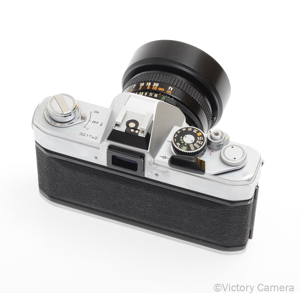 Canon FTb QL Chrome 35mm SLR Camera w/ 50mm f1.8 Lens [EXC] - Victory Camera