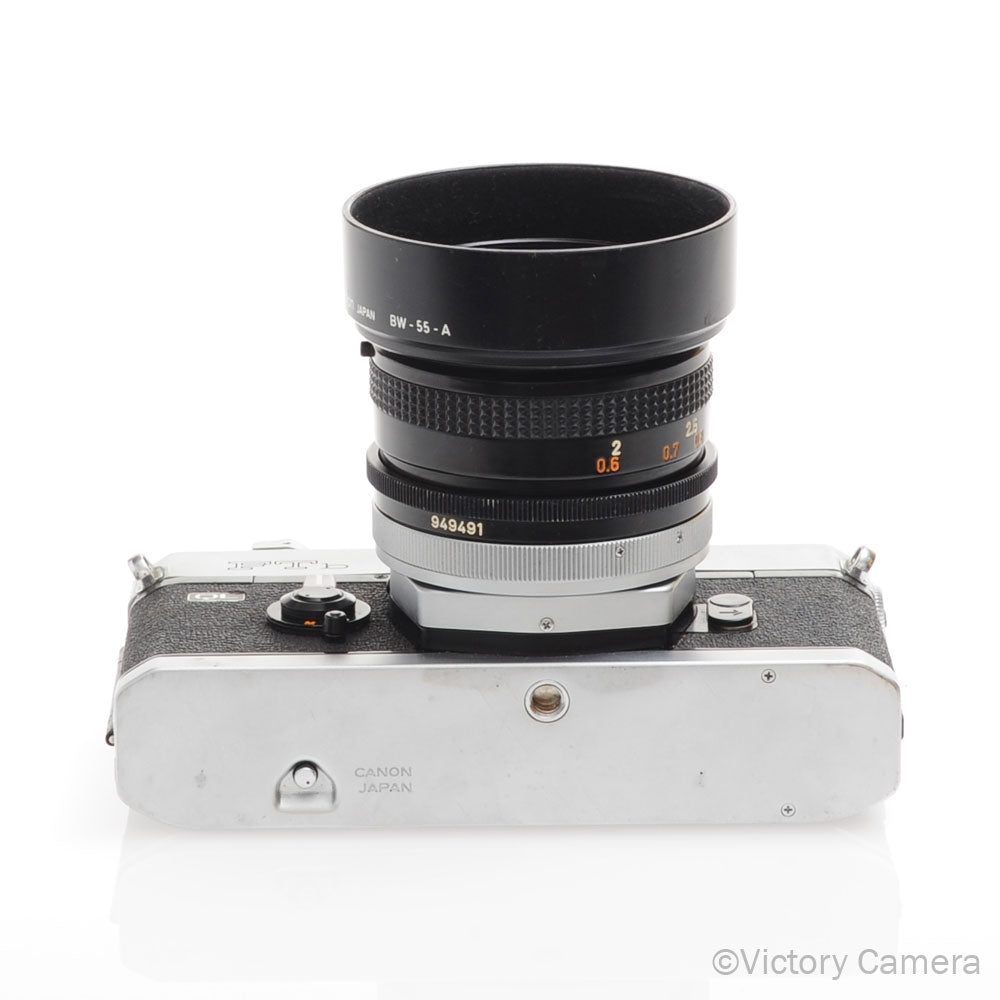 Canon FTb QL Chrome 35mm SLR Camera w/ 50mm f1.8 Lens [EXC] - Victory Camera