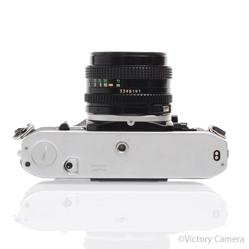Canon AE-1 35mm Chrome Camera w/ 50mm f1.8 Prime Lens [EXC+] - Victory Camera