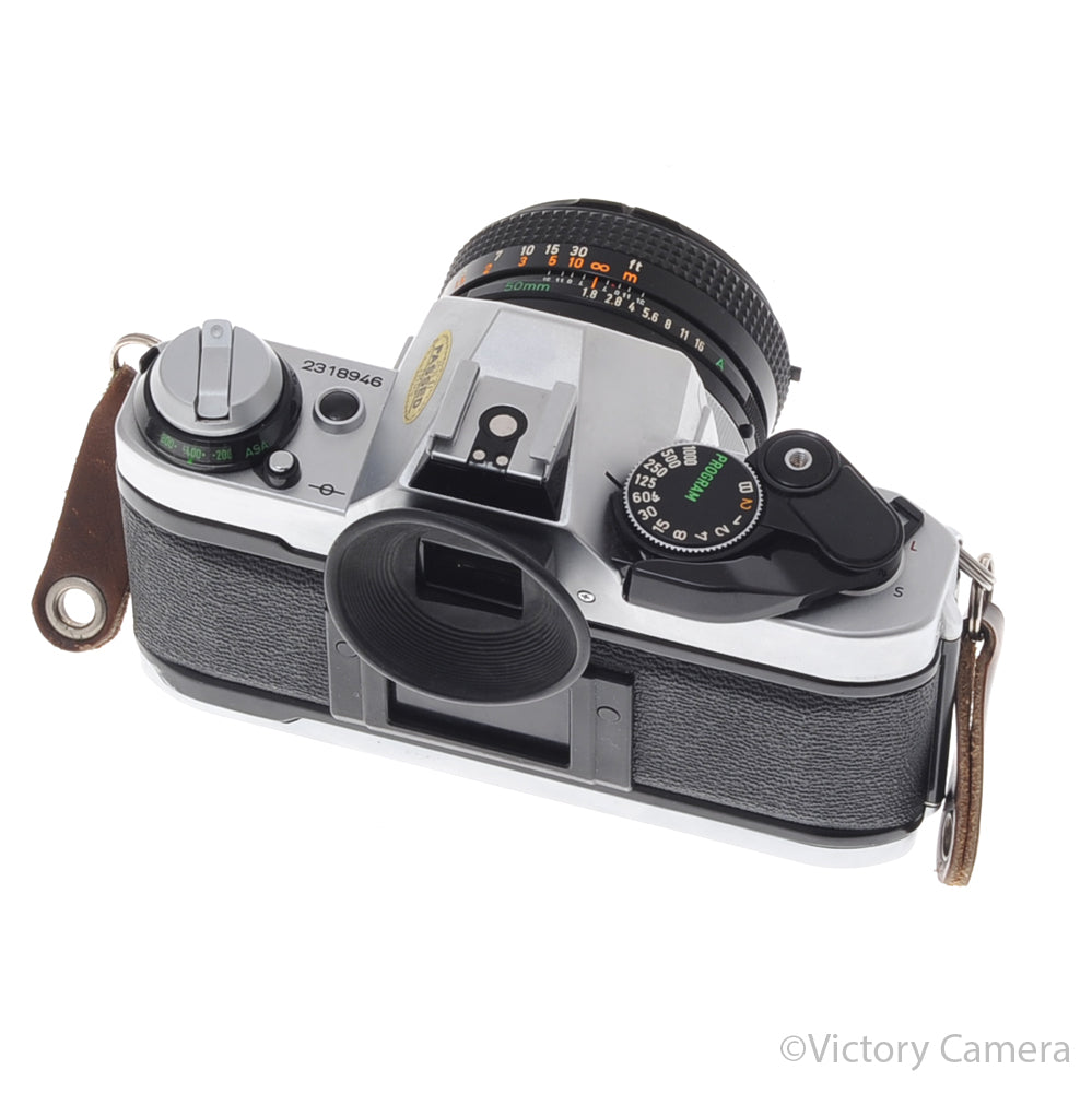 Canon AE-1 Program Chrome 35mm Film SLR Camera 50mm f1.8 Lens [EXC+] - Victory Camera