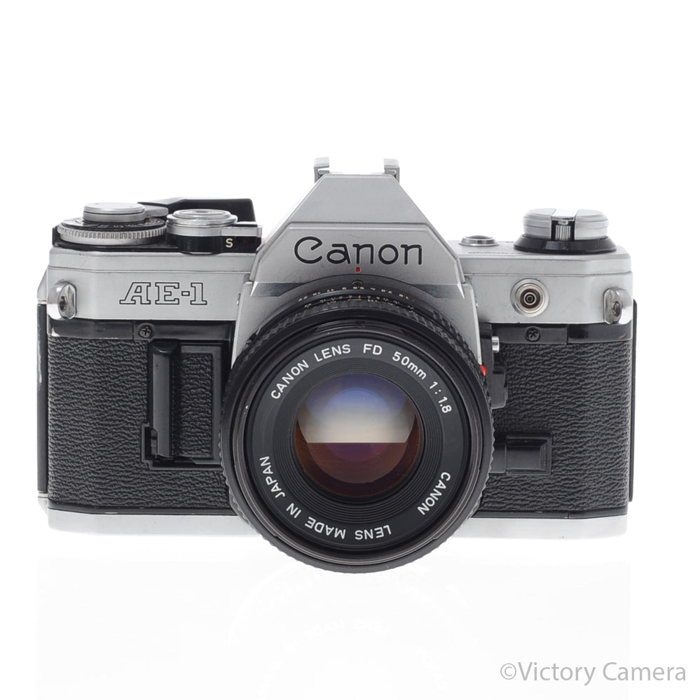 Canon AE-1 35mm Chrome Camera w/ 50mm f1.8 Prime Lens [EXC-] - Victory Camera