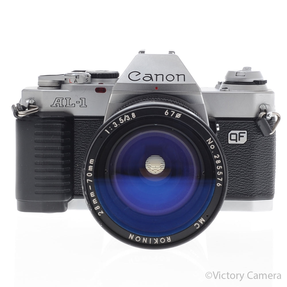 Canon AL-1 QF Chrome 35mm Film SLR Camera 28-70mm Zoom Lens [EXC] image 1