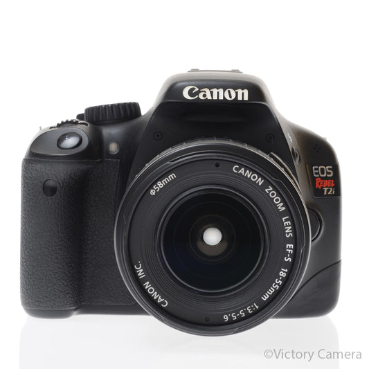 Canon EOS Rebel T2i 18MP DSLR w/ EF-S 18-55mm F3.5-5.6 Lens -Clean [EXC] image 1