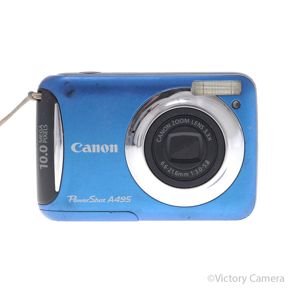 Canon PowerShot A495 Blue 10MP Digital Point & Shoot Camera [GOOD] image 1