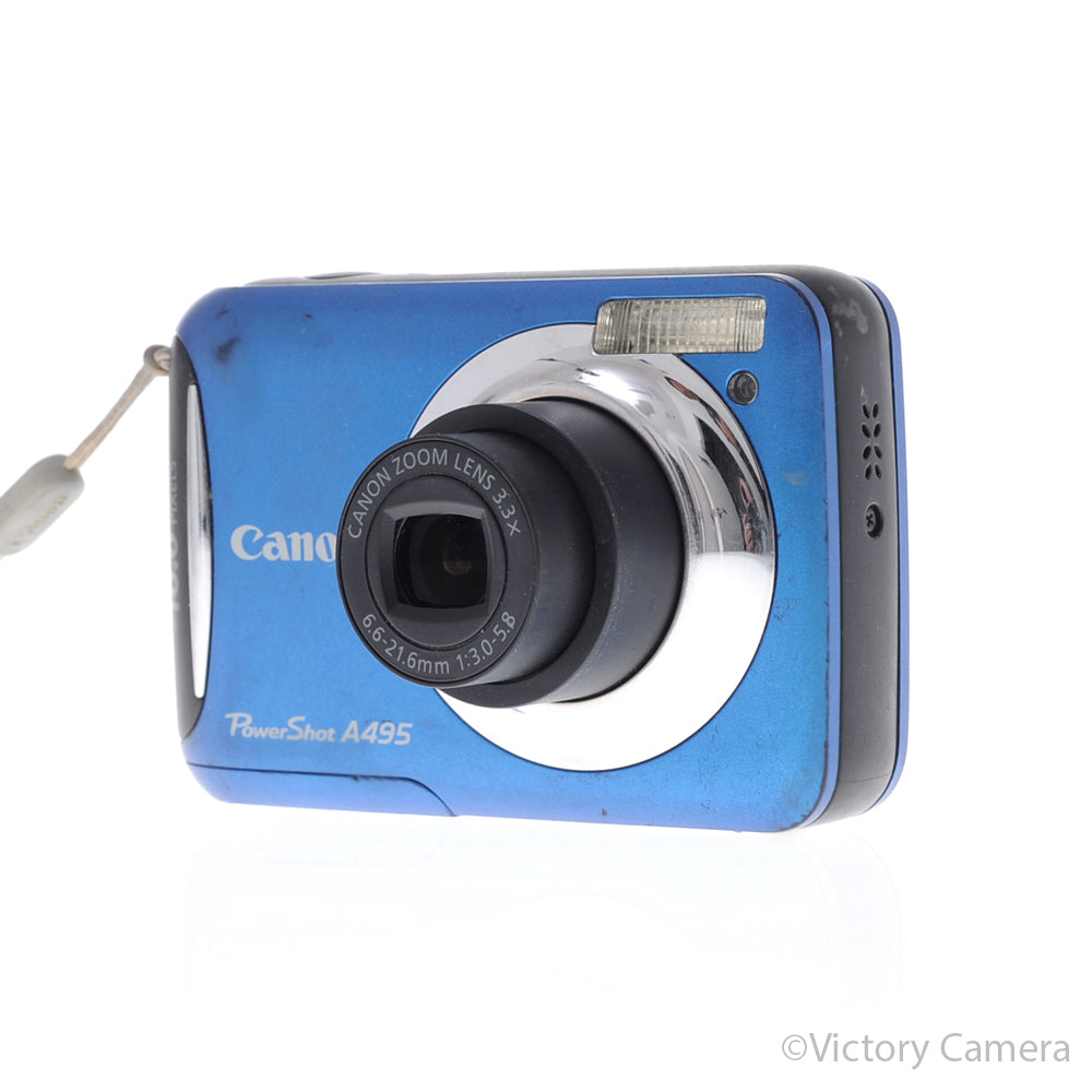 Canon PowerShot A495 Blue 10MP Digital Point & Shoot Camera [GOOD] image 2