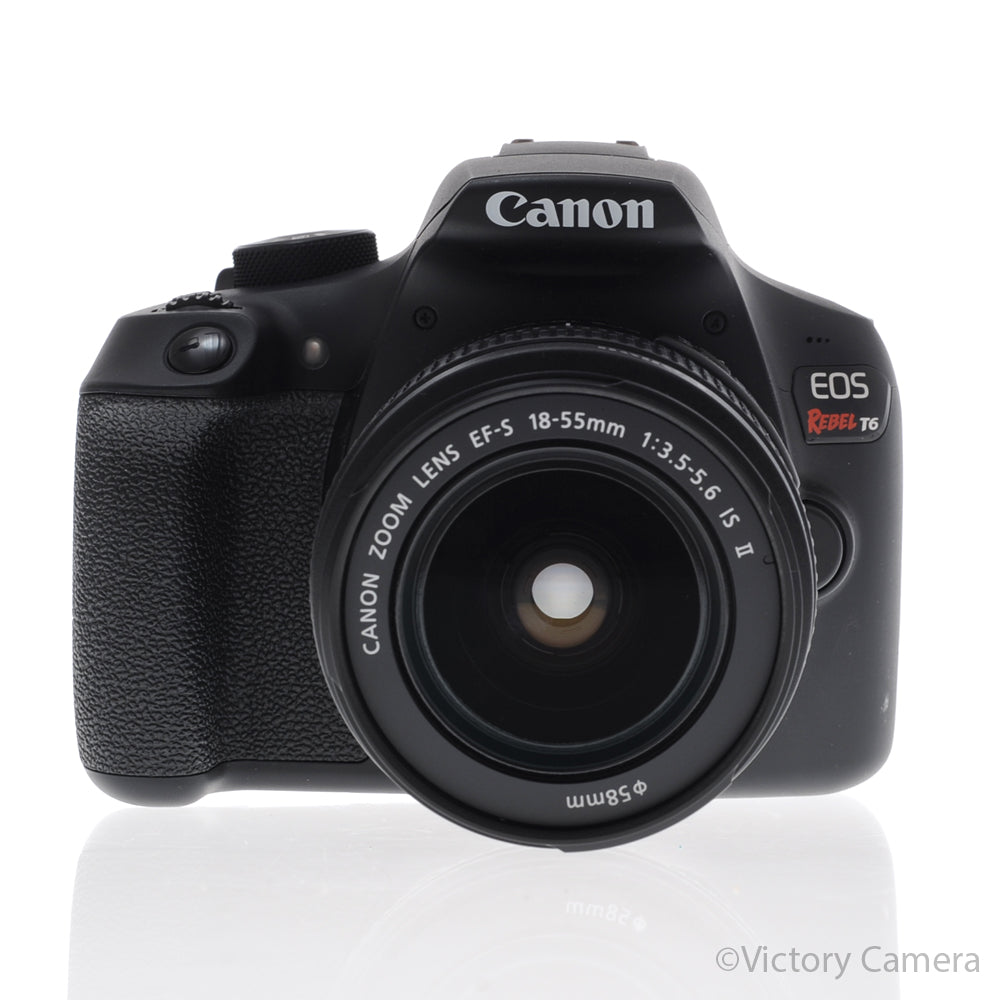 Canon EOS Rebel T6 Digital SLR Camera Body 18mp w/ 18-55mm II Len [EXC+] image 1
