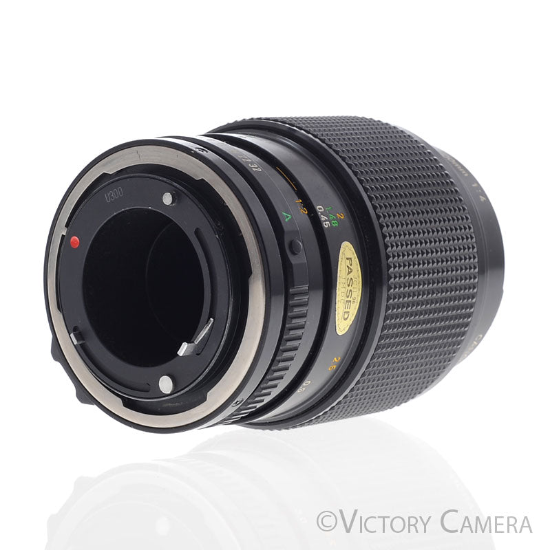 Canon FD 100mm f4 (late version) Telephoto Macro Lens  [EXC+] - Victory Camera