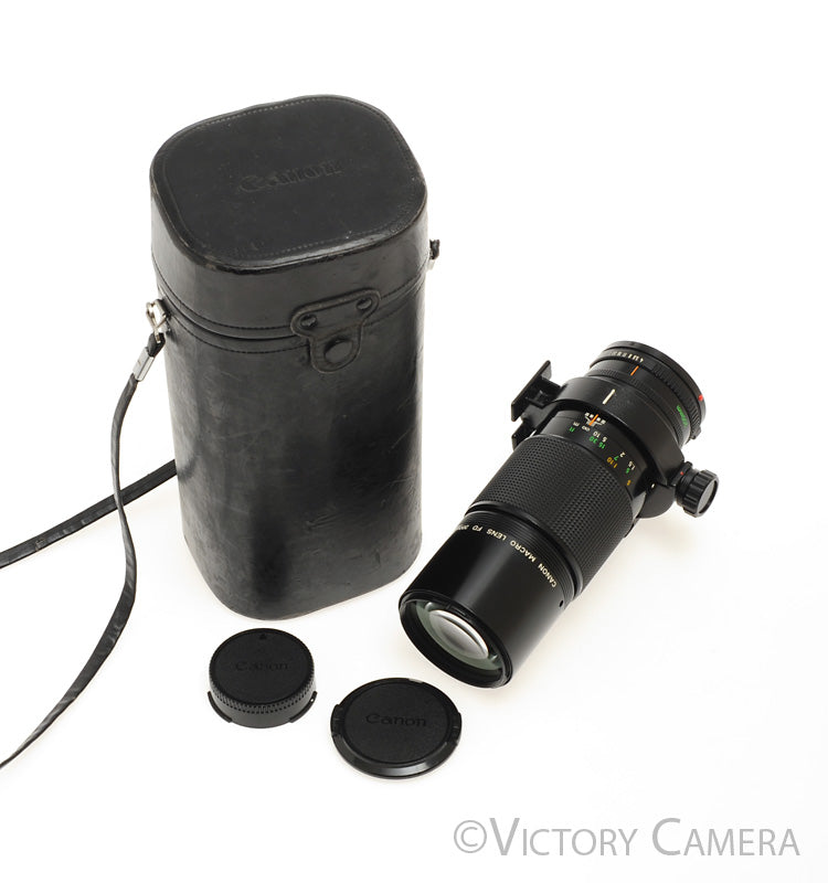 Canon NFD 200mm f4 Macro Lens w/ Tripod Collar &amp; Case [EXC+] - Victory Camera